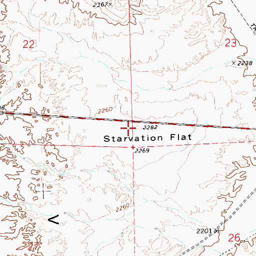 Topographic Map of Starvation Flat, NV