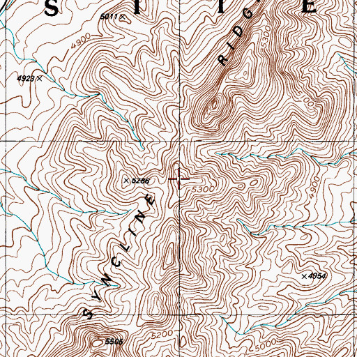 Topographic Map of Syncline Ridge, NV