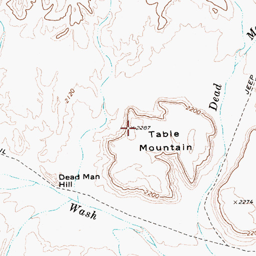 Topographic Map of Table Mountain, NV