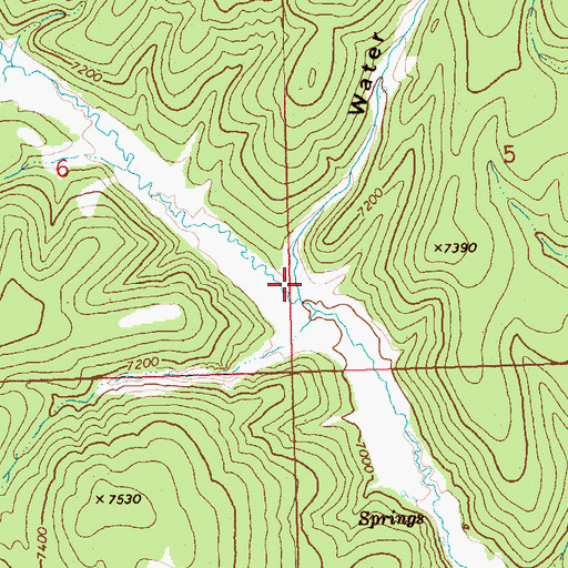 Topographic Map of Water Canyon, NV