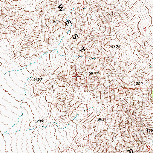 Topographic Map of West Range, NV