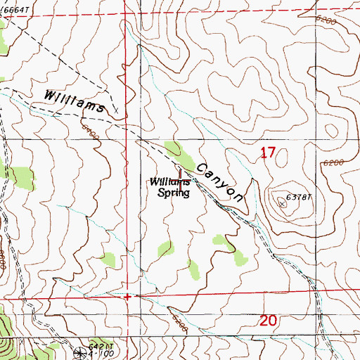 Topographic Map of Williams Spring, NV