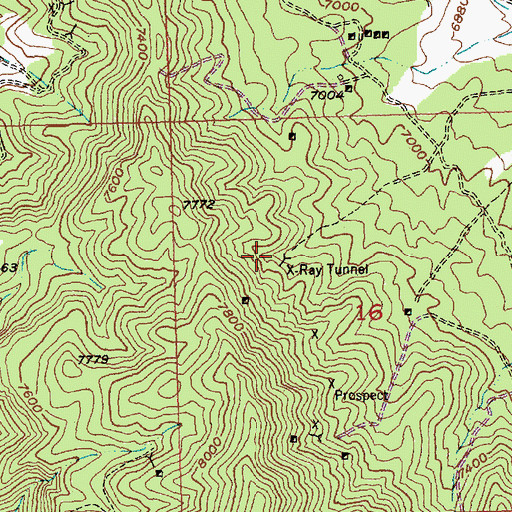 Topographic Map of X-Ray Tunnel, NV