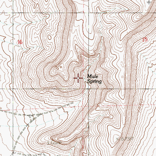 Topographic Map of Mule Spring, NV