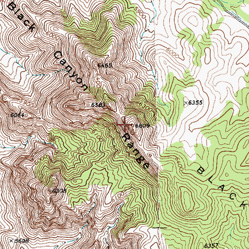 Topographic Map of Black Canyon Range, NV