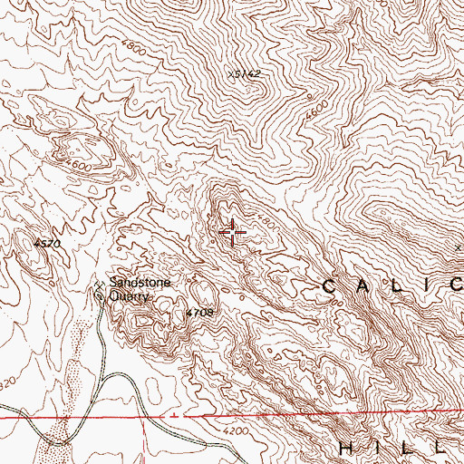Topographic Map of Calico Hills, NV