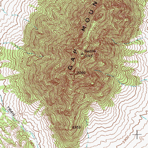 Topographic Map of Gap Mountain, NV