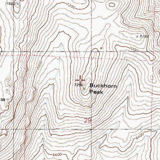 Topographic Map of Hog Ranch Mountains, NV