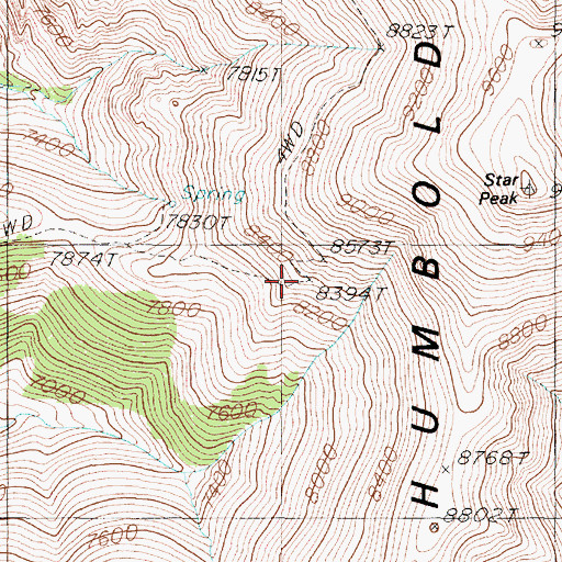 Topographic Map of Star Peak Mine, NV
