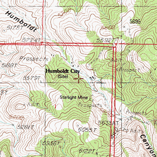 Topographic Map of Gold King Mine, NV