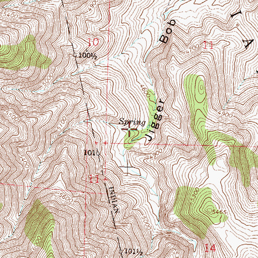 Topographic Map of Hornet Canyon, NV