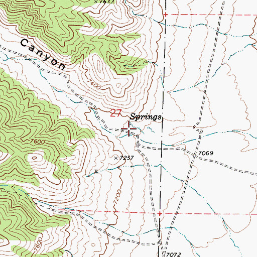 Topographic Map of Water Canyon Springs, NV