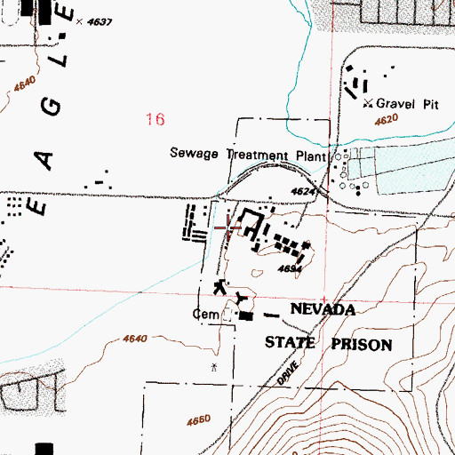 Topographic Map of Nevada State Maximum Security Prison, NV