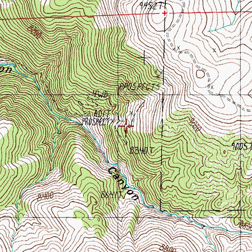Topographic Map of Monarch Mining Company, NV