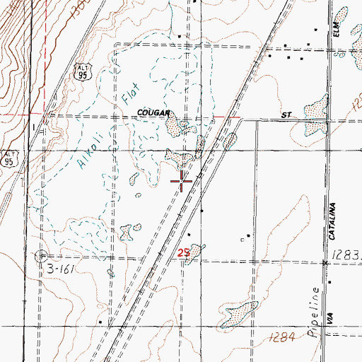 Topographic Map of Pawnee (historical), NV
