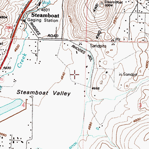 Topographic Map of Ox Yoke Ranch, NV