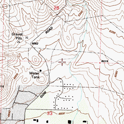 Topographic Map of Goni Ranch, NV