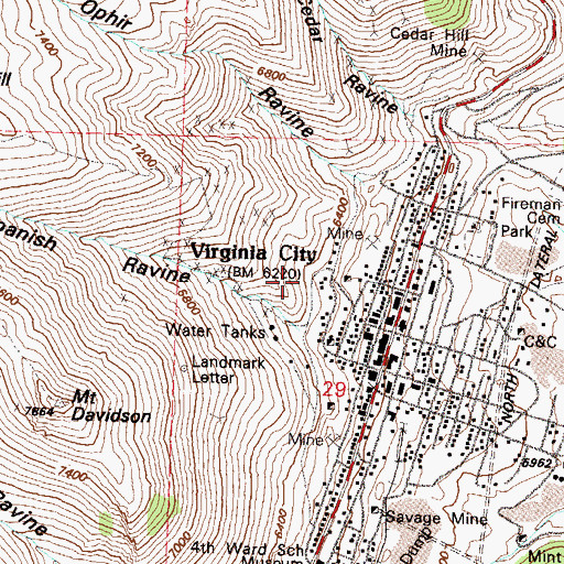 Topographic Map of Atchison Mine, NV