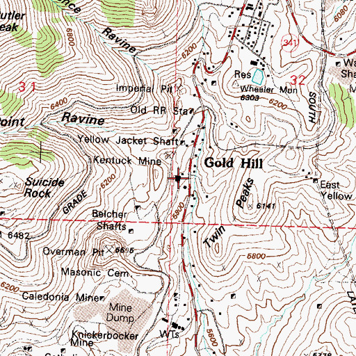 Topographic Map of Trojan Mine, NV