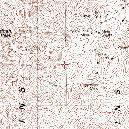 Topographic Map of Goodsprings Mining District, NV