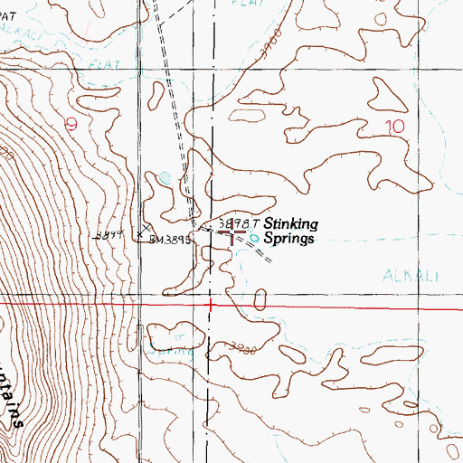 Topographic Map of Stinking Springs, NV