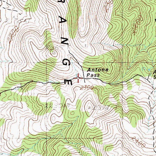 Topographic Map of Antone Pass, NV