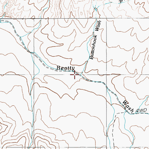 Topographic Map of Buttonhook Wash, NV