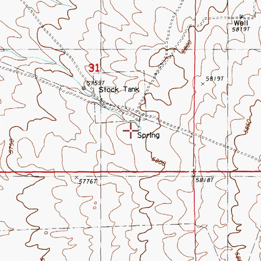 Topographic Map of Platt Spring, NV
