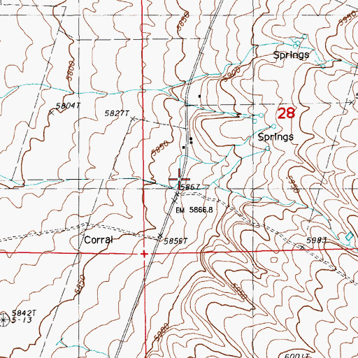Topographic Map of Huntington (historical), NV