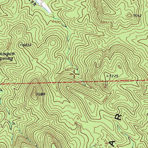 Topographic Map of Canyon Number Two Spring, NV