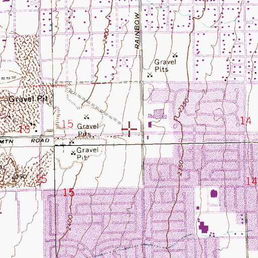 Topographic Map of Rainbow Dunes Centre, NV