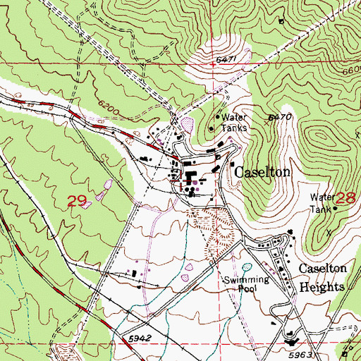 Topographic Map of Caselton Mill, NV