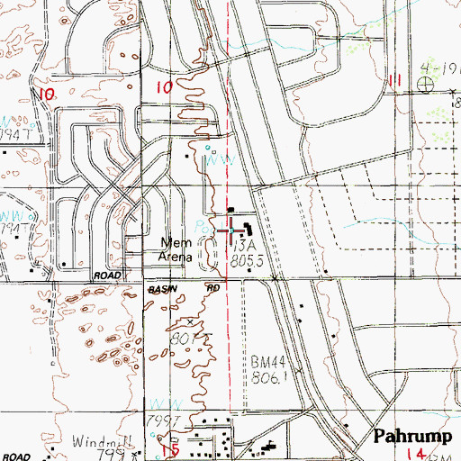Topographic Map of Nye County Complex, NV