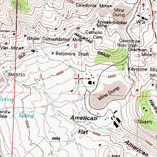 Topographic Map of American Flat Mill, NV