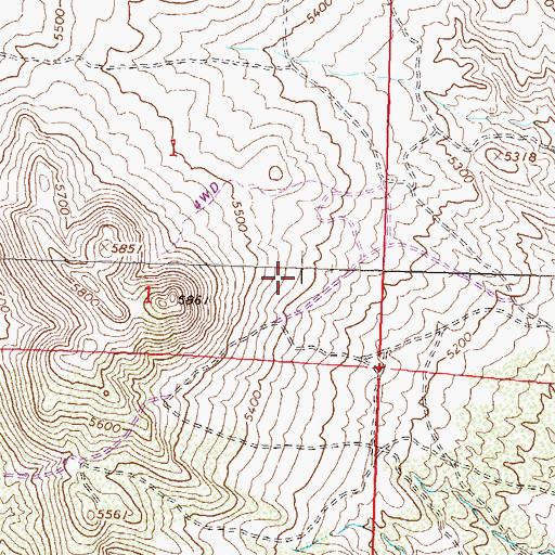 Topographic Map of Junction House Range, NV