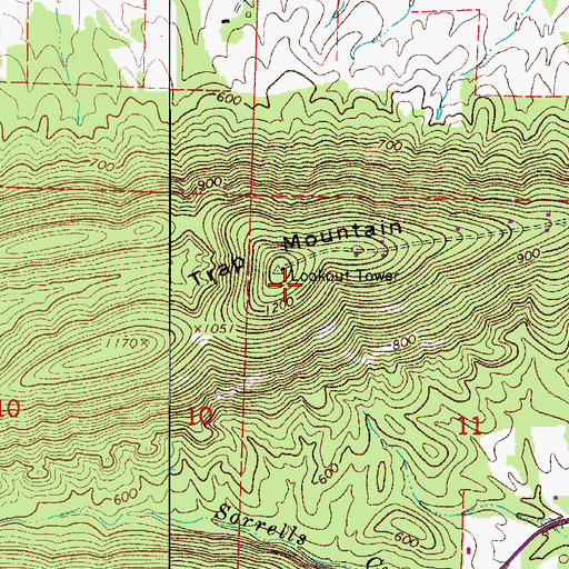 Topographic Map of KQUS-FM (Hot Springs), AR