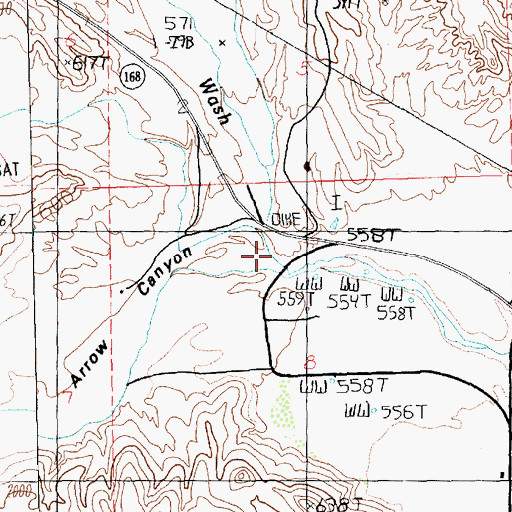 Topographic Map of Arrow Canyon, NV