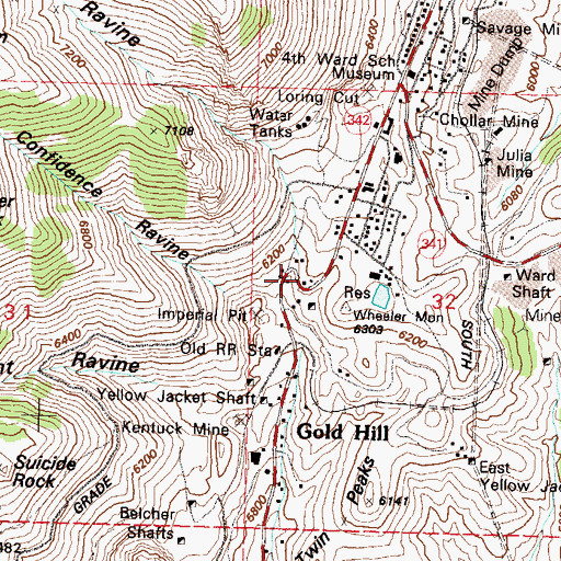 Topographic Map of Greiners Bend, NV