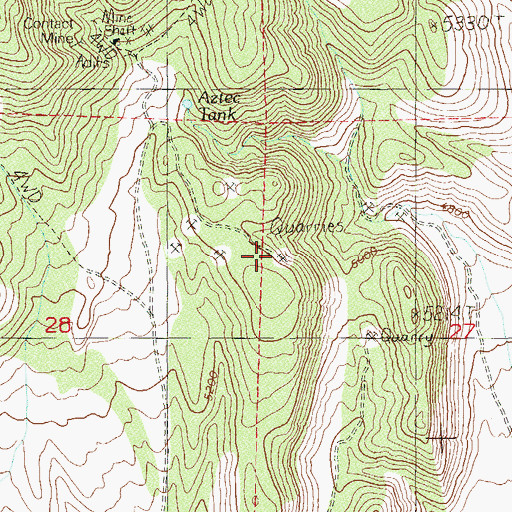 Topographic Map of Red Bluff Mine, NV