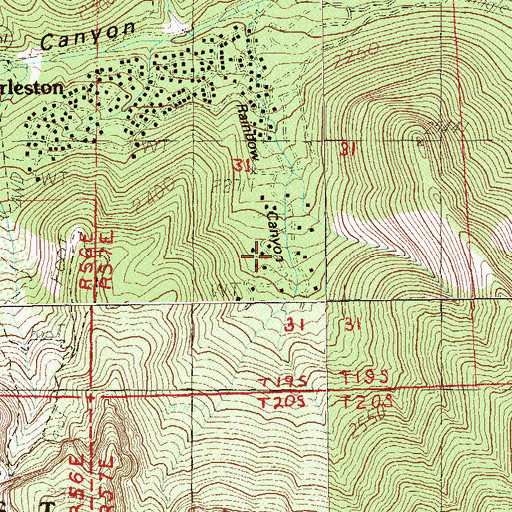 Topographic Map of Kyle Canyon Summer Home Area, NV