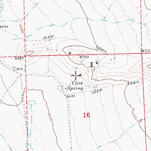 Topographic Map of Cave Valley Mine, NV