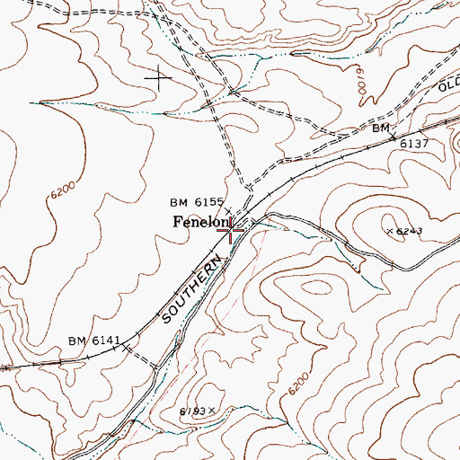 Topographic Map of Fenelon, NV