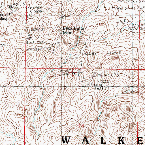 Topographic Map of Holy Cross Mining District, NV