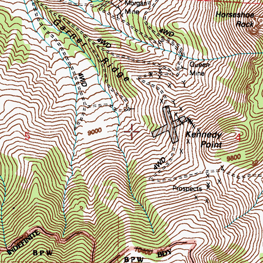Topographic Map of Buena Vista Mining District, NV