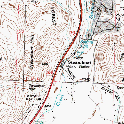 Topographic Map of South Steamboat Well, NV