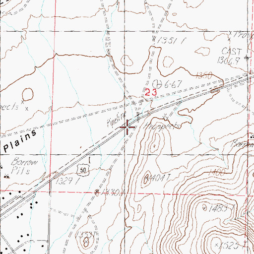 Topographic Map of Gates Station (historical), NV