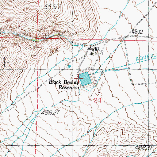 Topographic Map of Black Beauty Reservoir, NV