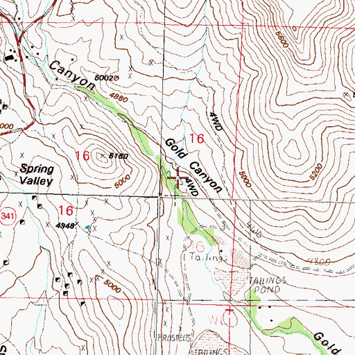 Topographic Map of Johntown (historical), NV