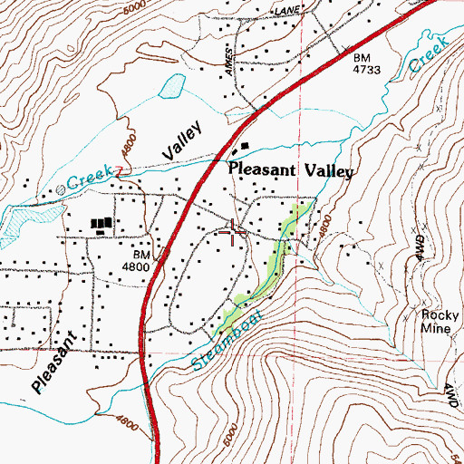 Topographic Map of Galena Mining District, NV