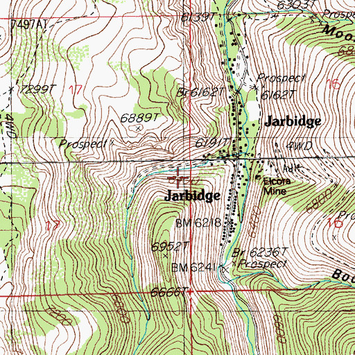 Topographic Map of Bear Creek, NV